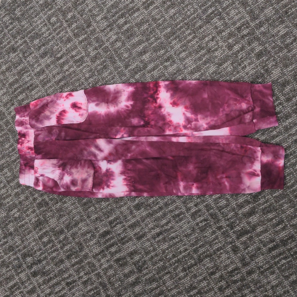 Girls Size 4/5 Crown of Hearts Pink Tie Dye Joggers with Pockets